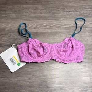 NWT Dora Larsen Lace Underwire Bra in Pink and Blue